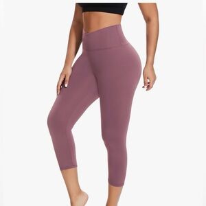 Mauve v cross waist capris Leggings size small-Med